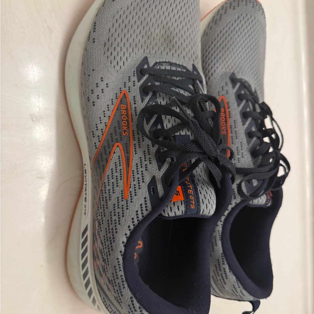 Brooks Gray and Orange Athletic Shoes with Cushioned Sole